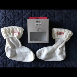 hunter boots - short white boot socks knit